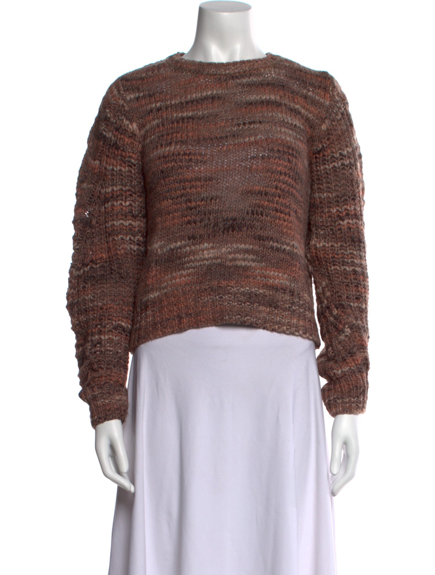 Line Striped Bateau Neckline Sweater