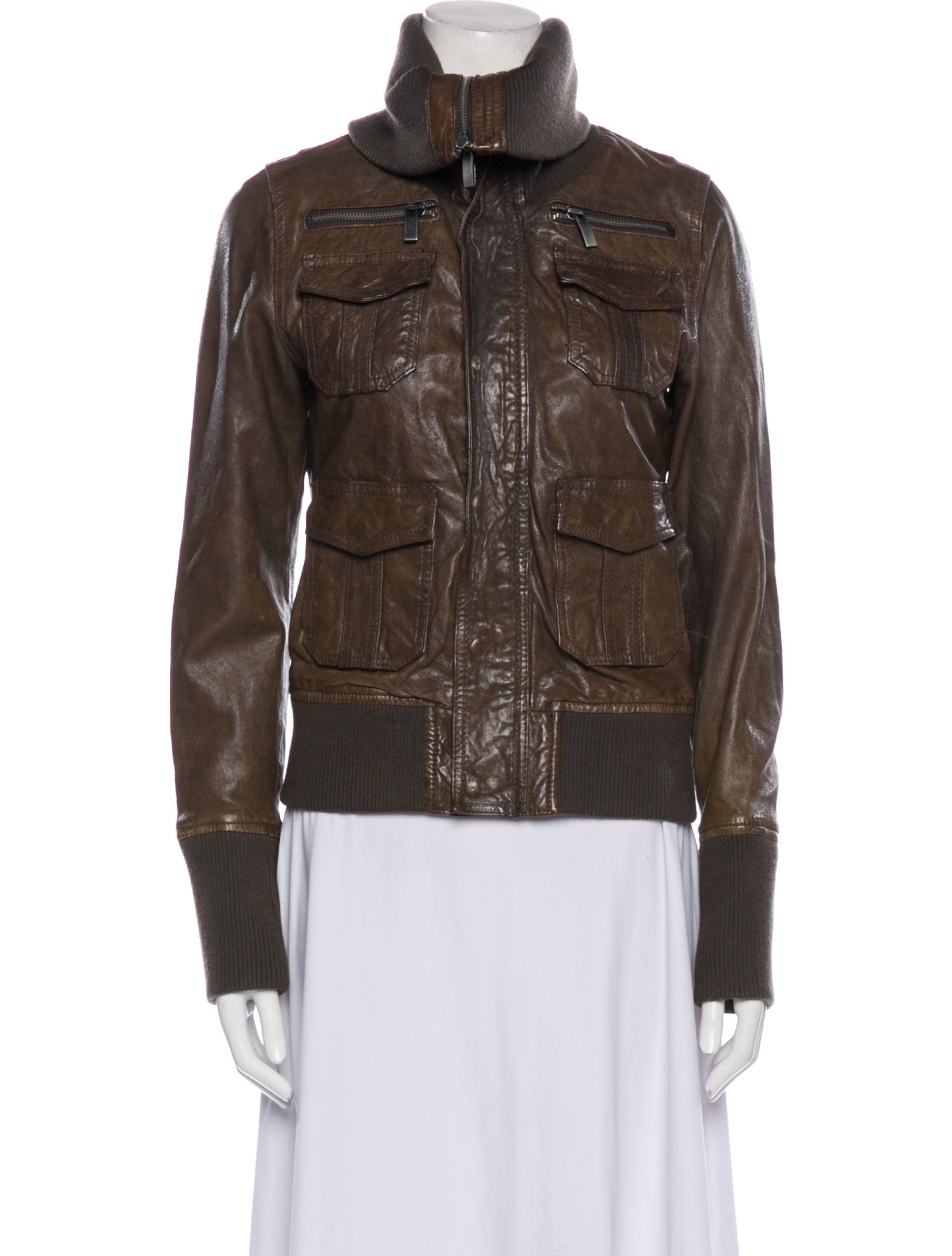 Line Leather Utility Jacket