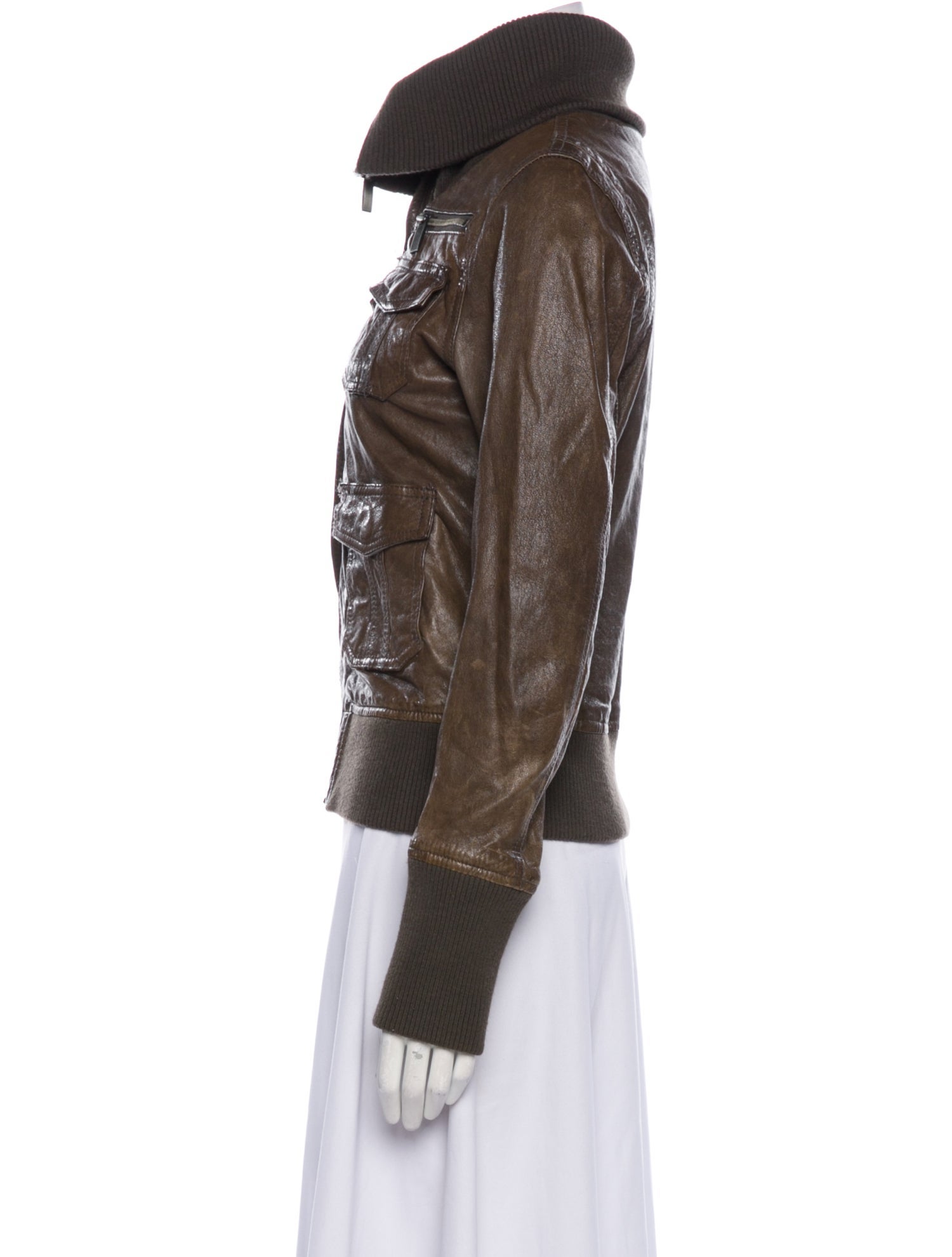 Line Leather Utility Jacket