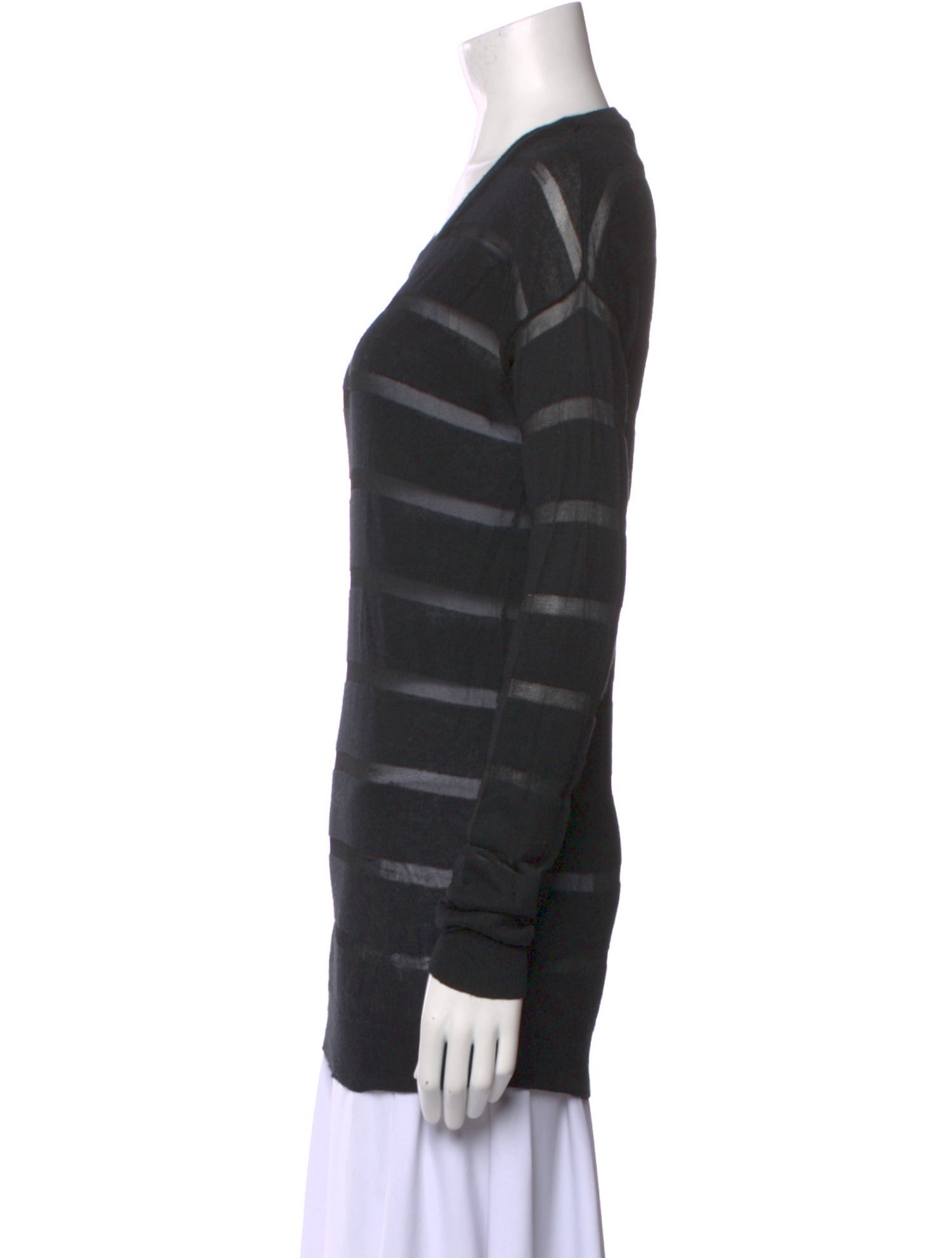 Line Striped Scoop Neck Sweater