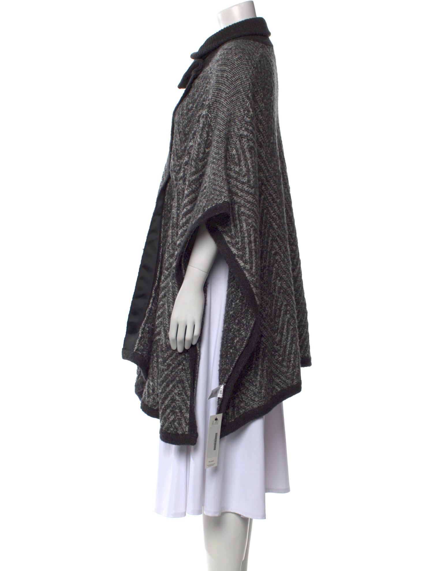 Line Printed Cowl Neck Sweater