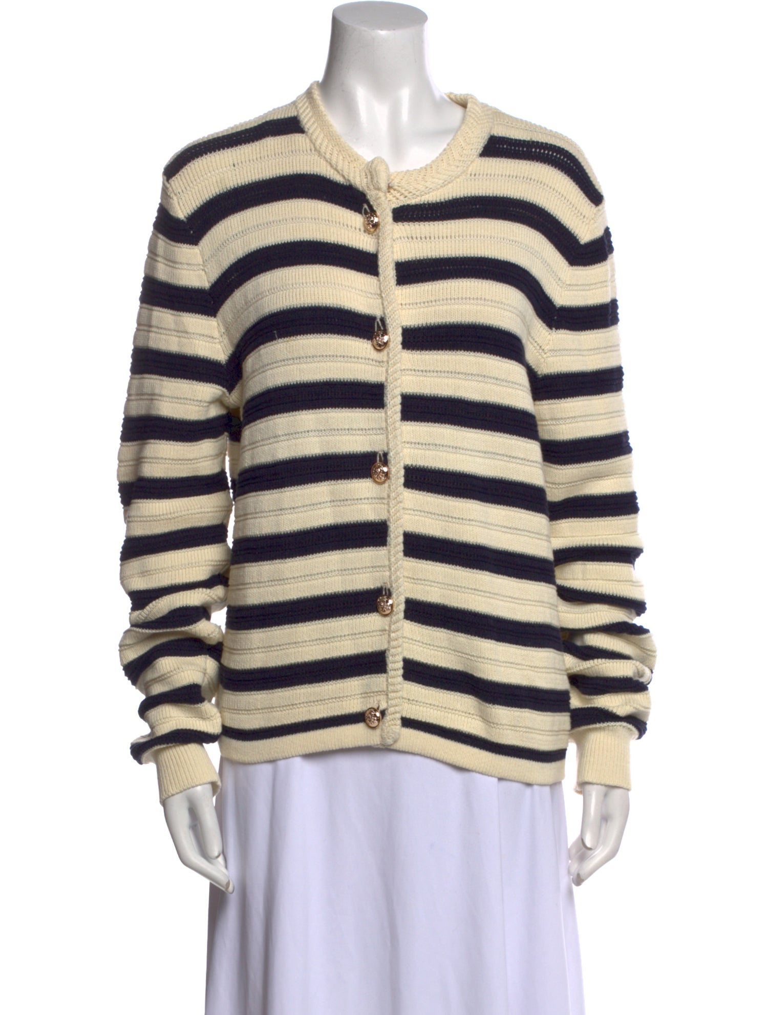 Line Striped Crew Neck Sweater