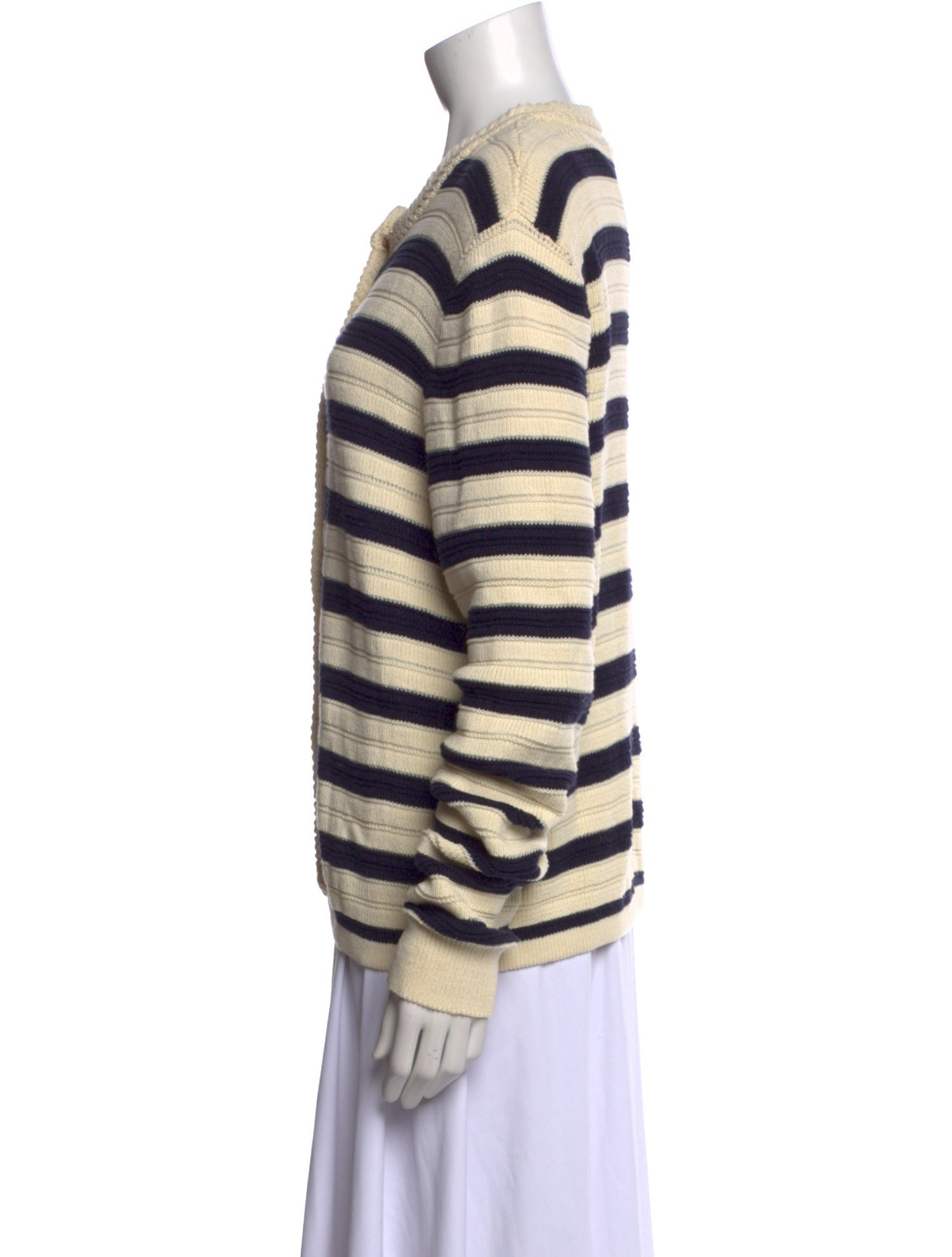 Line Striped Crew Neck Sweater