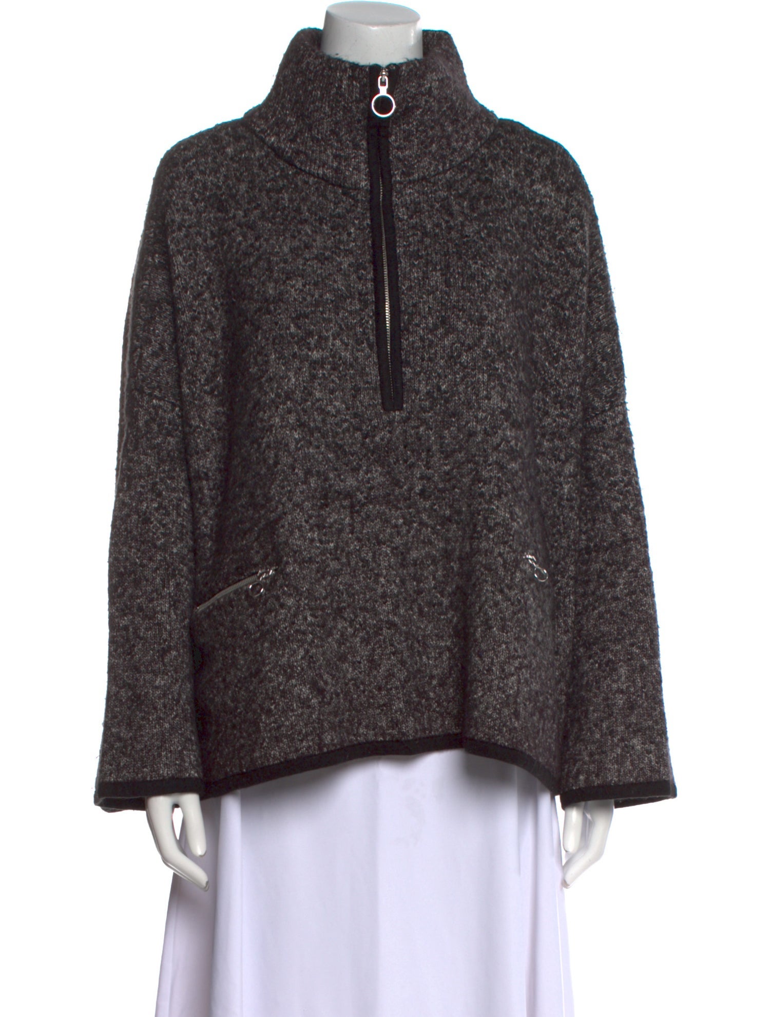 Line Mock Neck Sweater