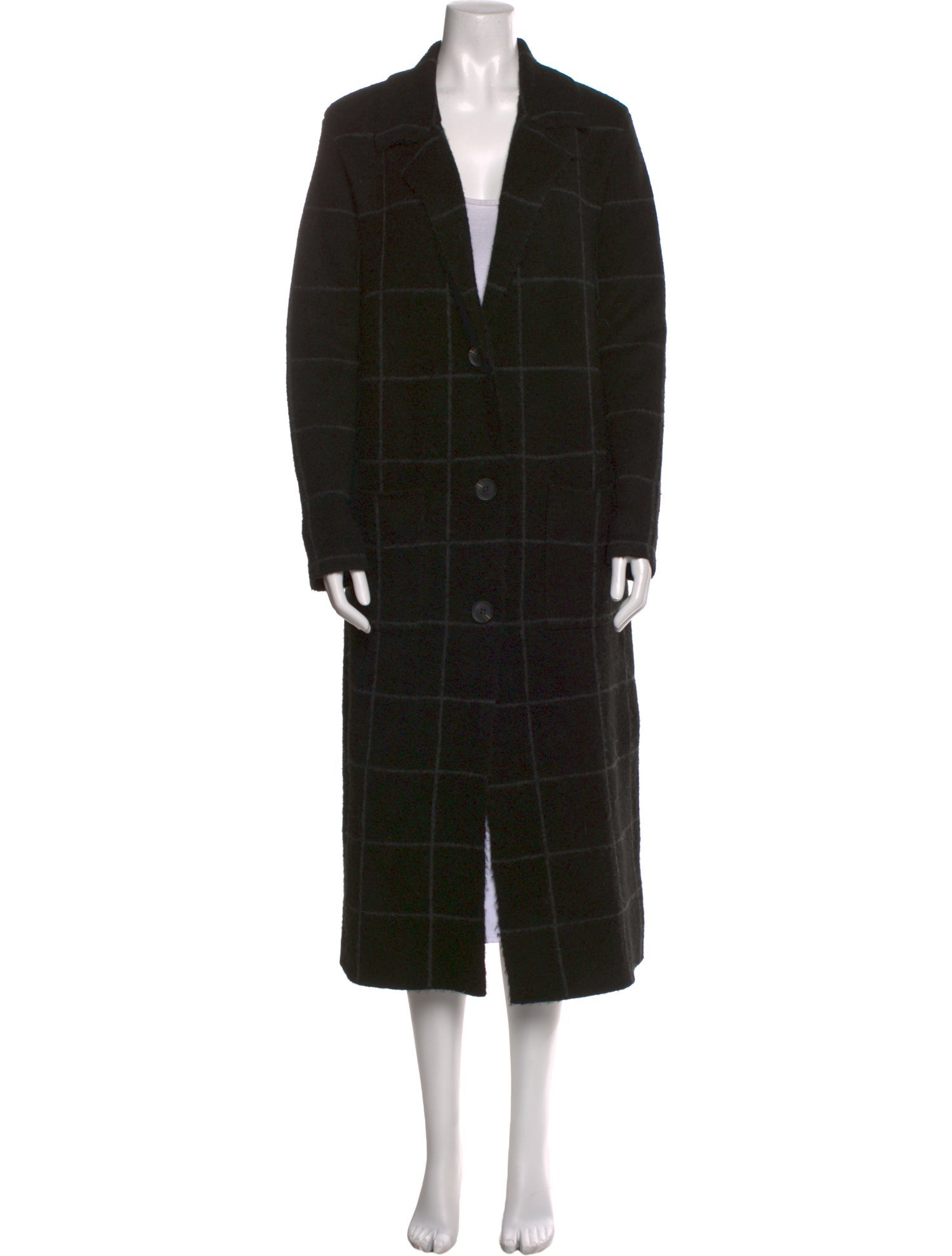 Line Wool Plaid Print Sweater