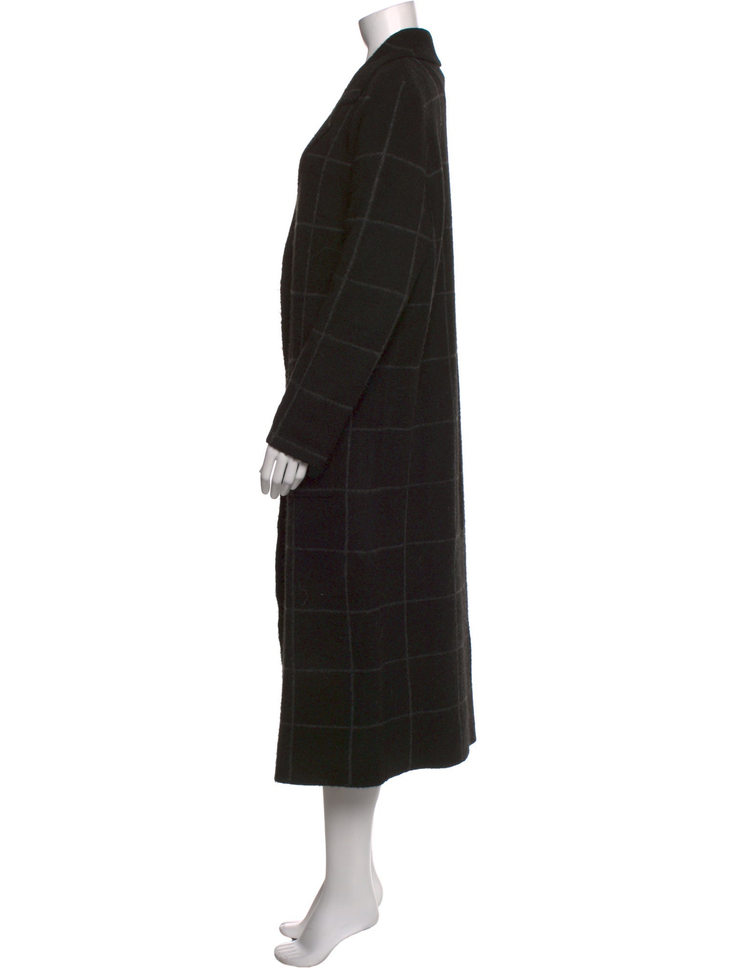 Line Wool Plaid Print Sweater