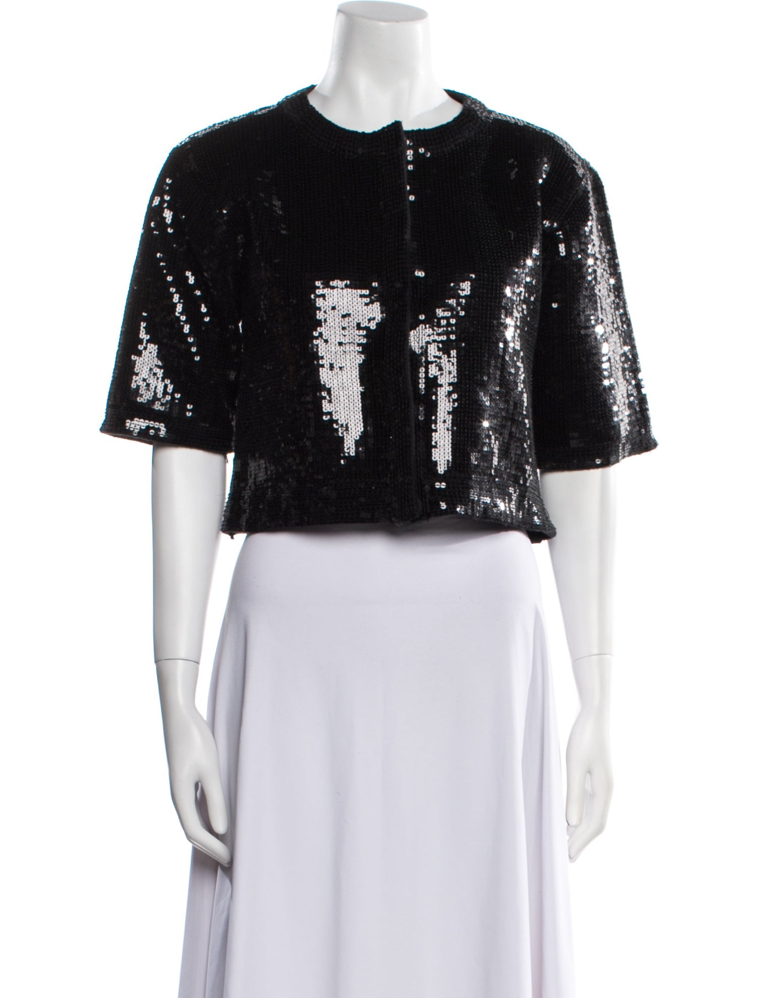 Line Sequin Printed Evening Jacket