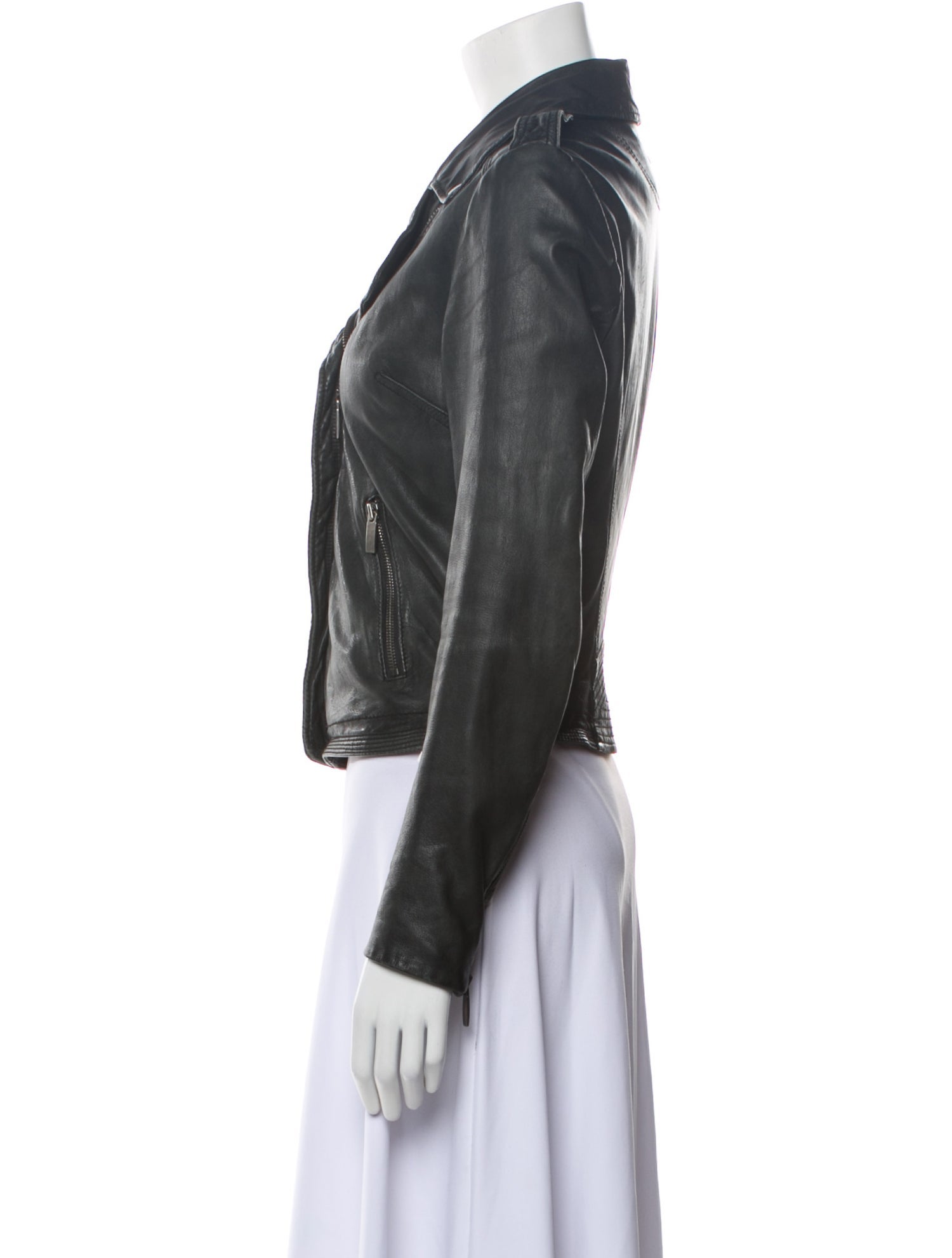 Line Leather Biker Jacket