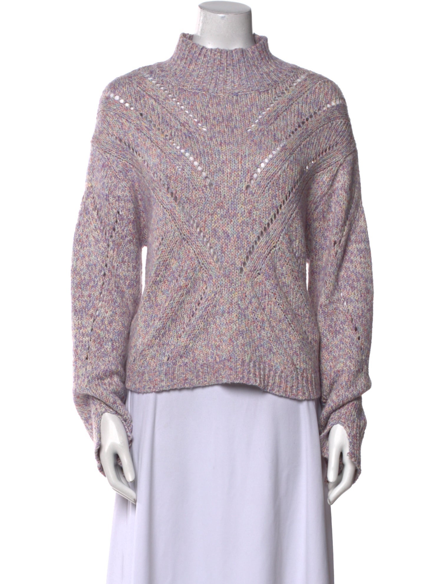 Line Mock Neck Sweater