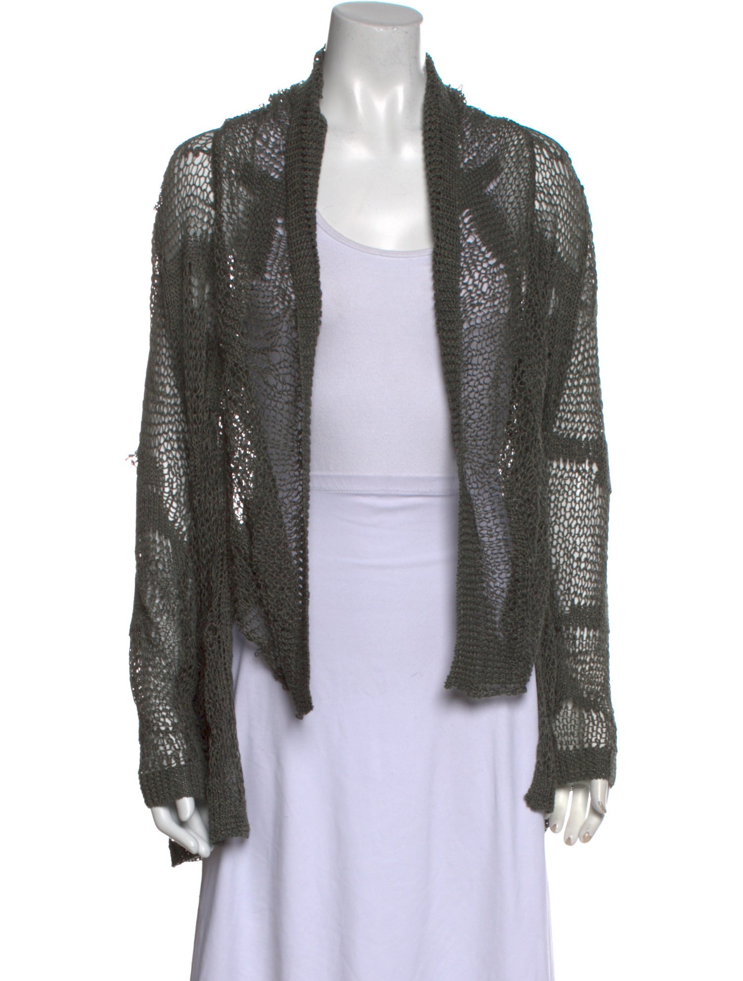 Line Linen Open Front Sweater