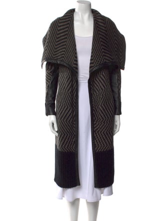 Line Striped Open Front Sweater