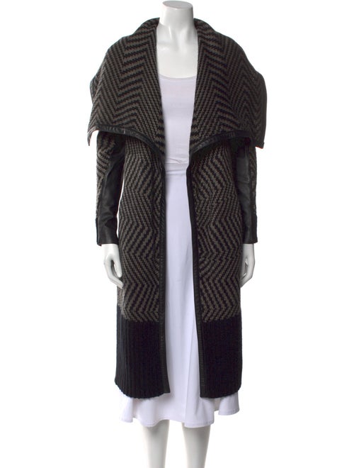 Line Striped Open Front Sweater