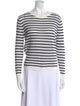 Line Striped Scoop Neck Sweater