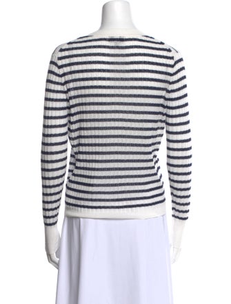 Line Striped Scoop Neck Sweater