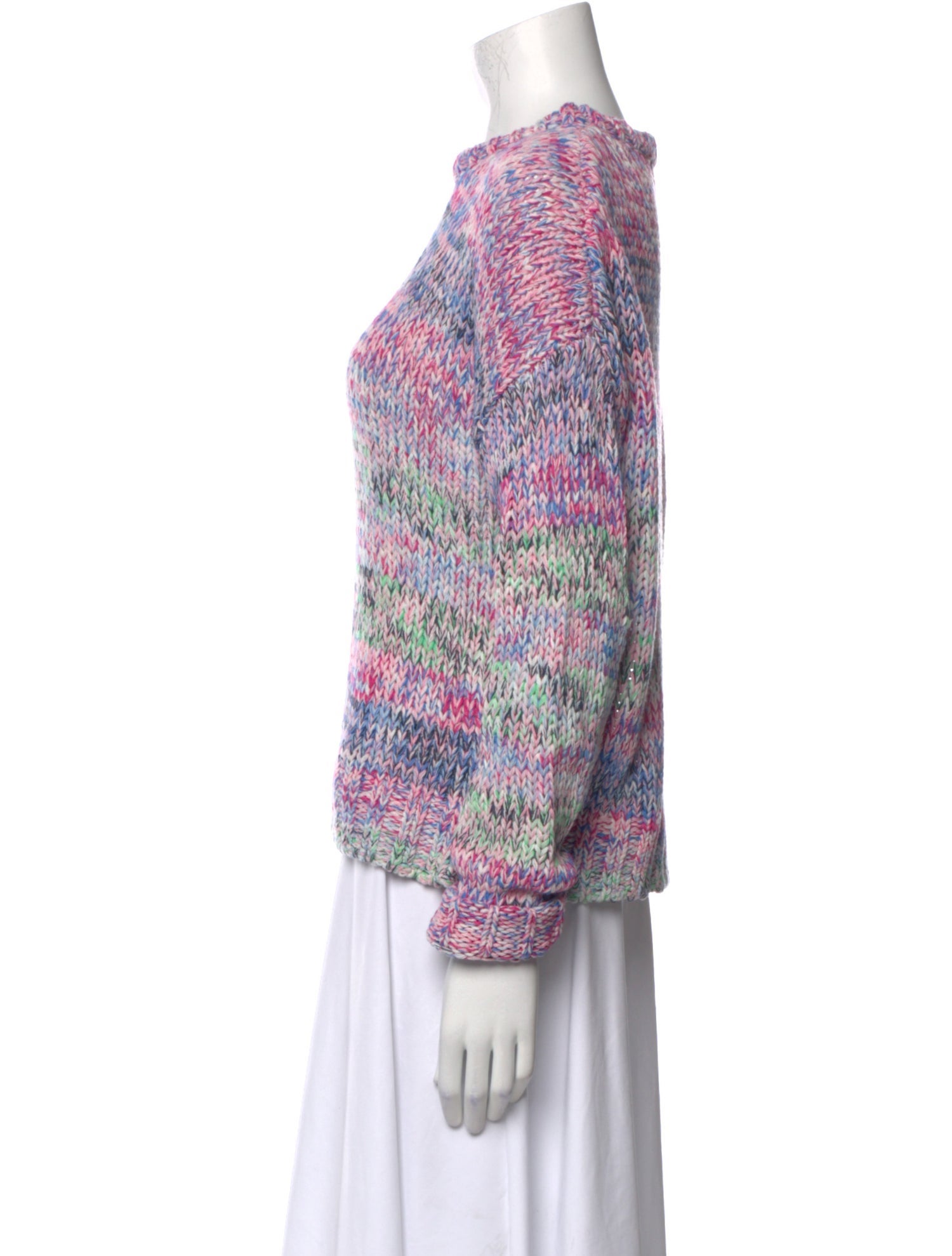 Line Striped Crew Neck Sweater