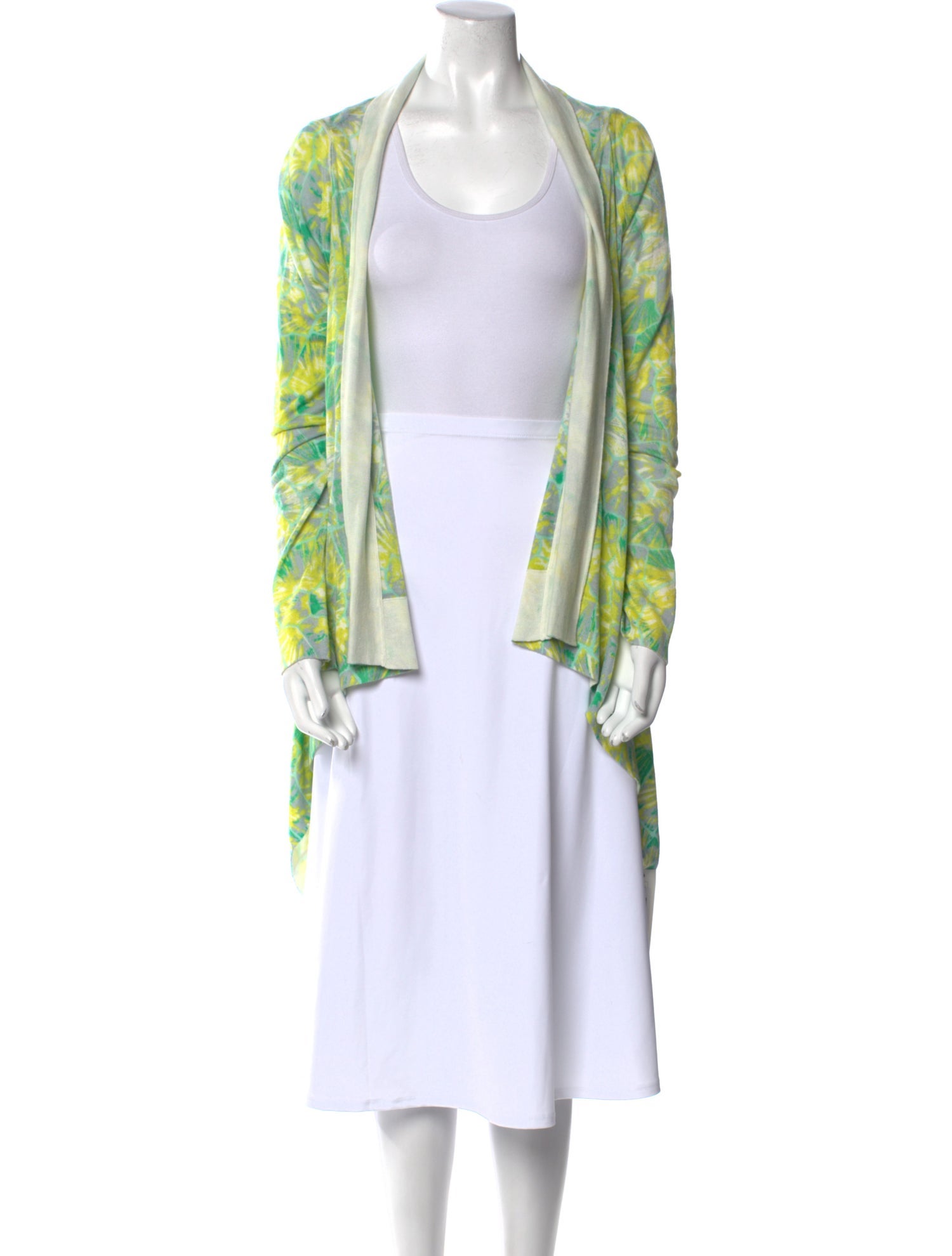 Line Striped Open Front Sweater