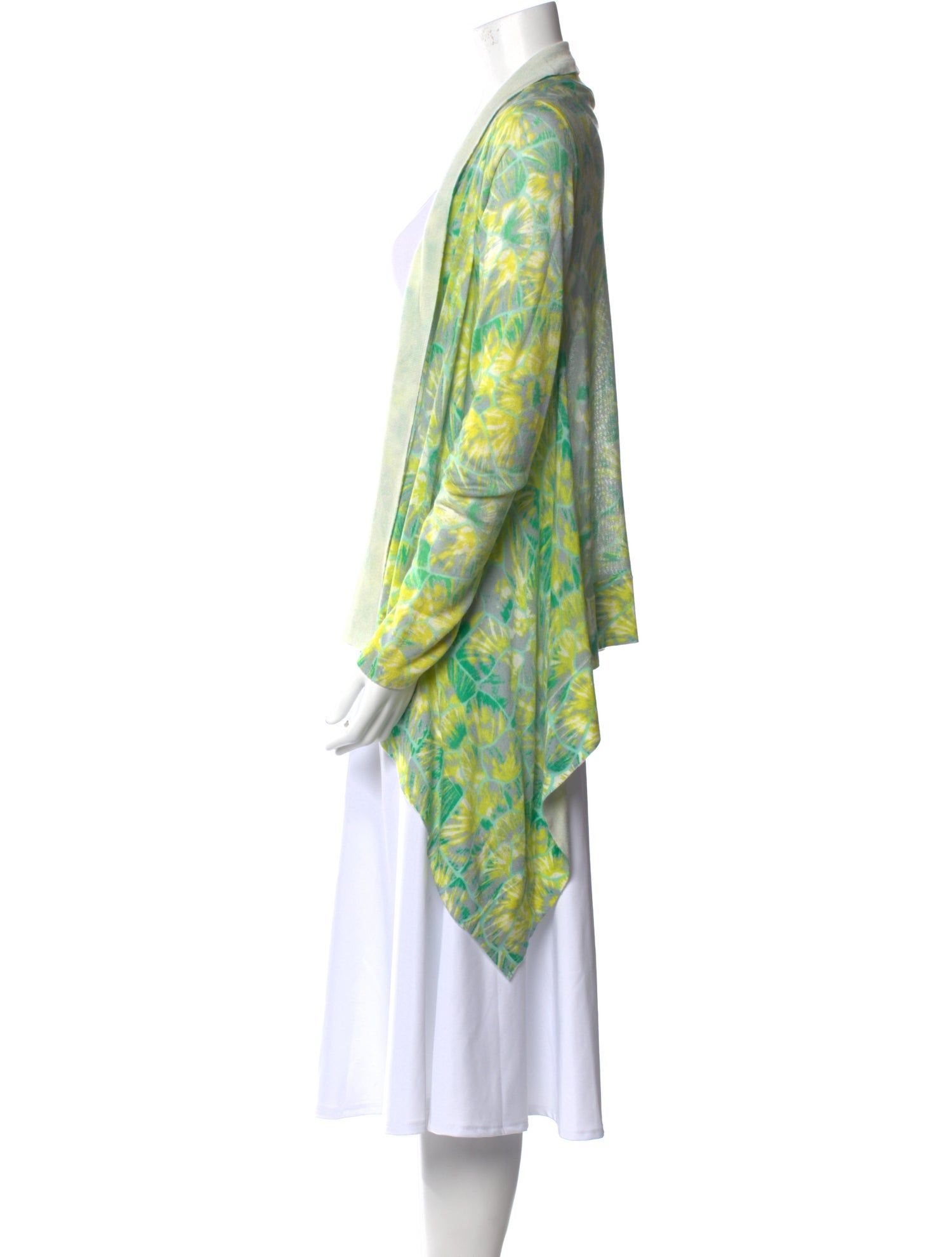 Line Striped Open Front Sweater