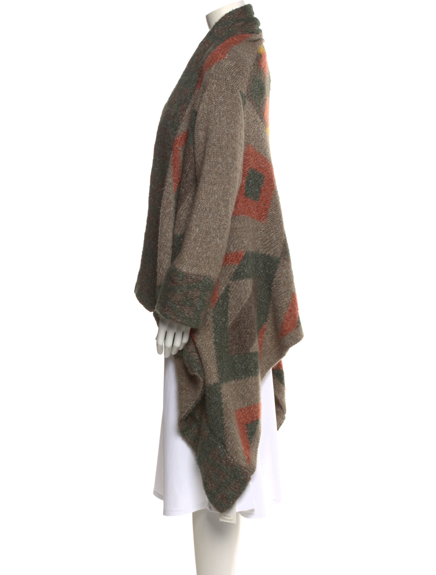 Line Striped Open Front Sweater