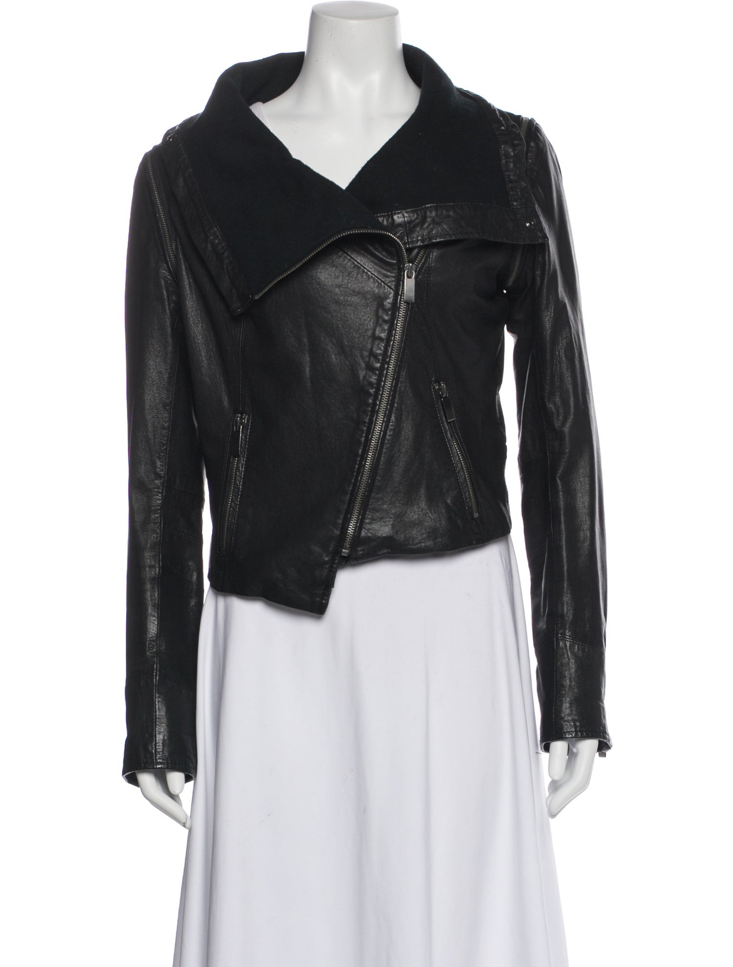 Line Leather Biker Jacket