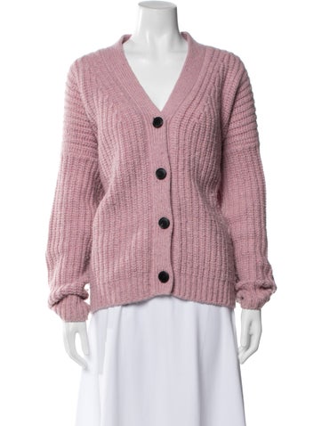Pre-owned Line Merino Wool V-neck Sweater In Pink