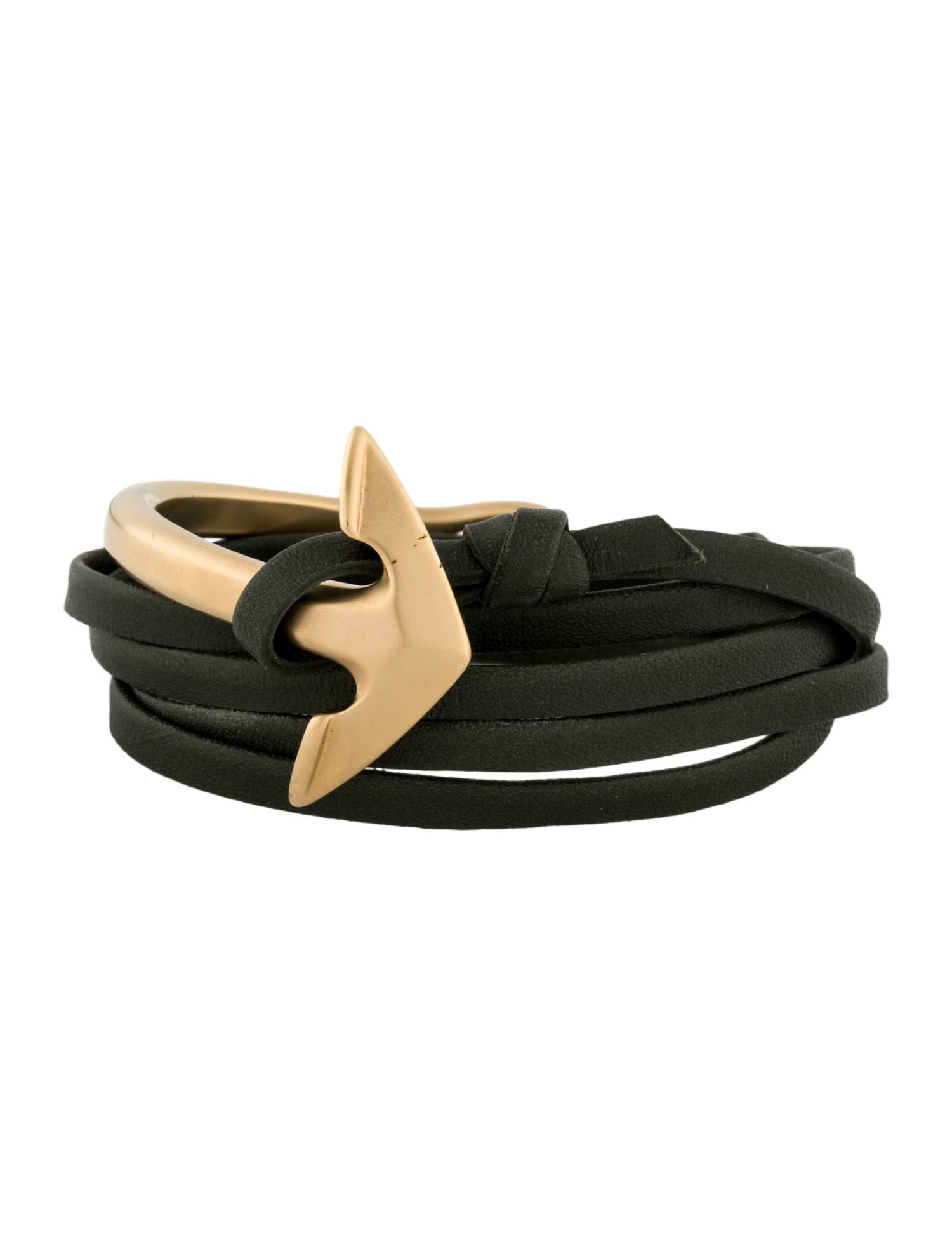 Miansai Anchor Half Cuff Leather Wrap Bracelet
