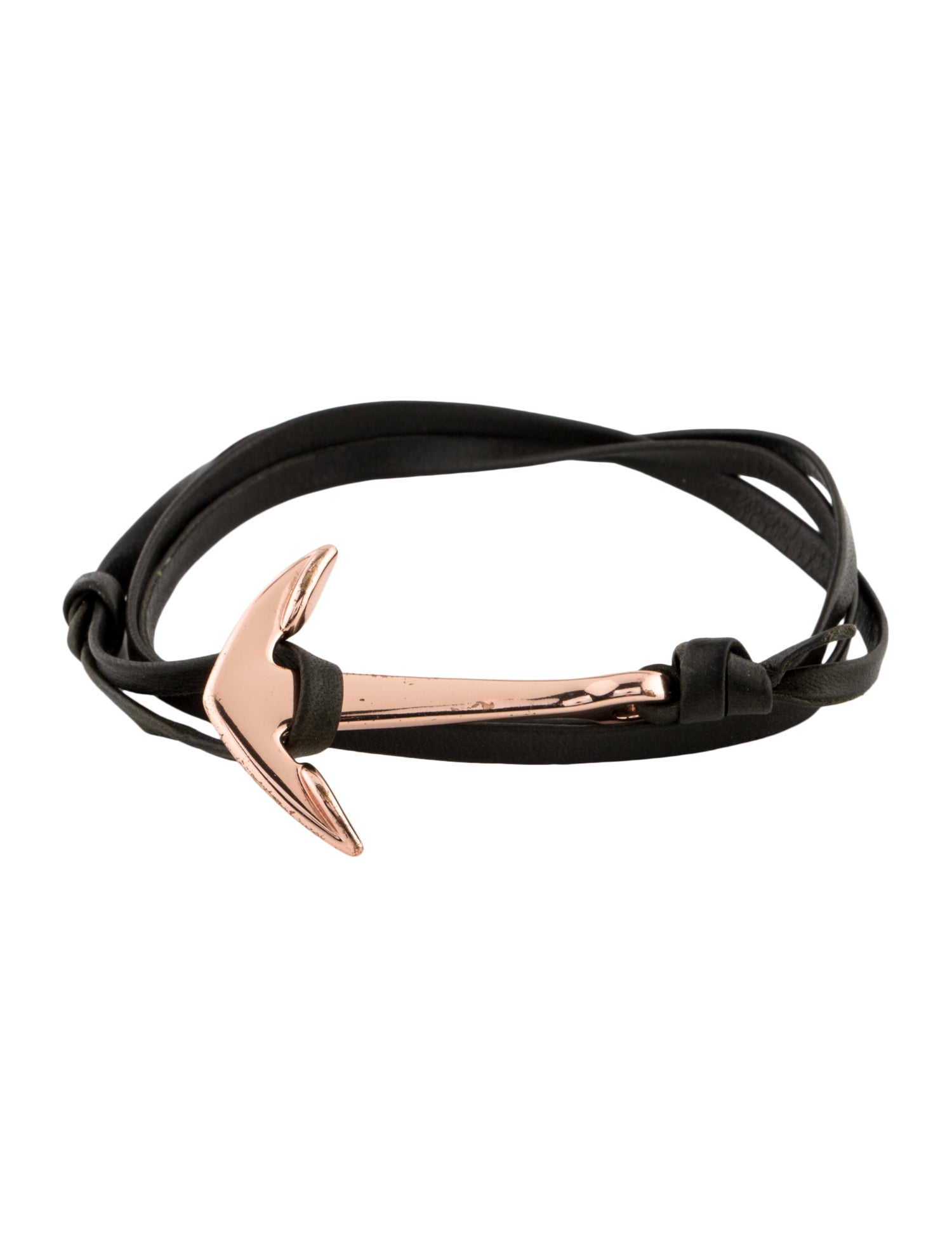 Miansai Anchor Leather Wrap Bracelet