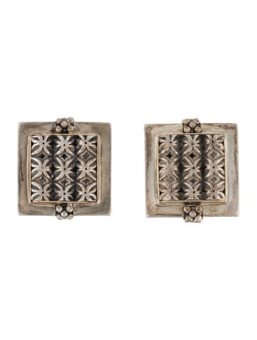 Michael Dawkins Earclip Square Earrings