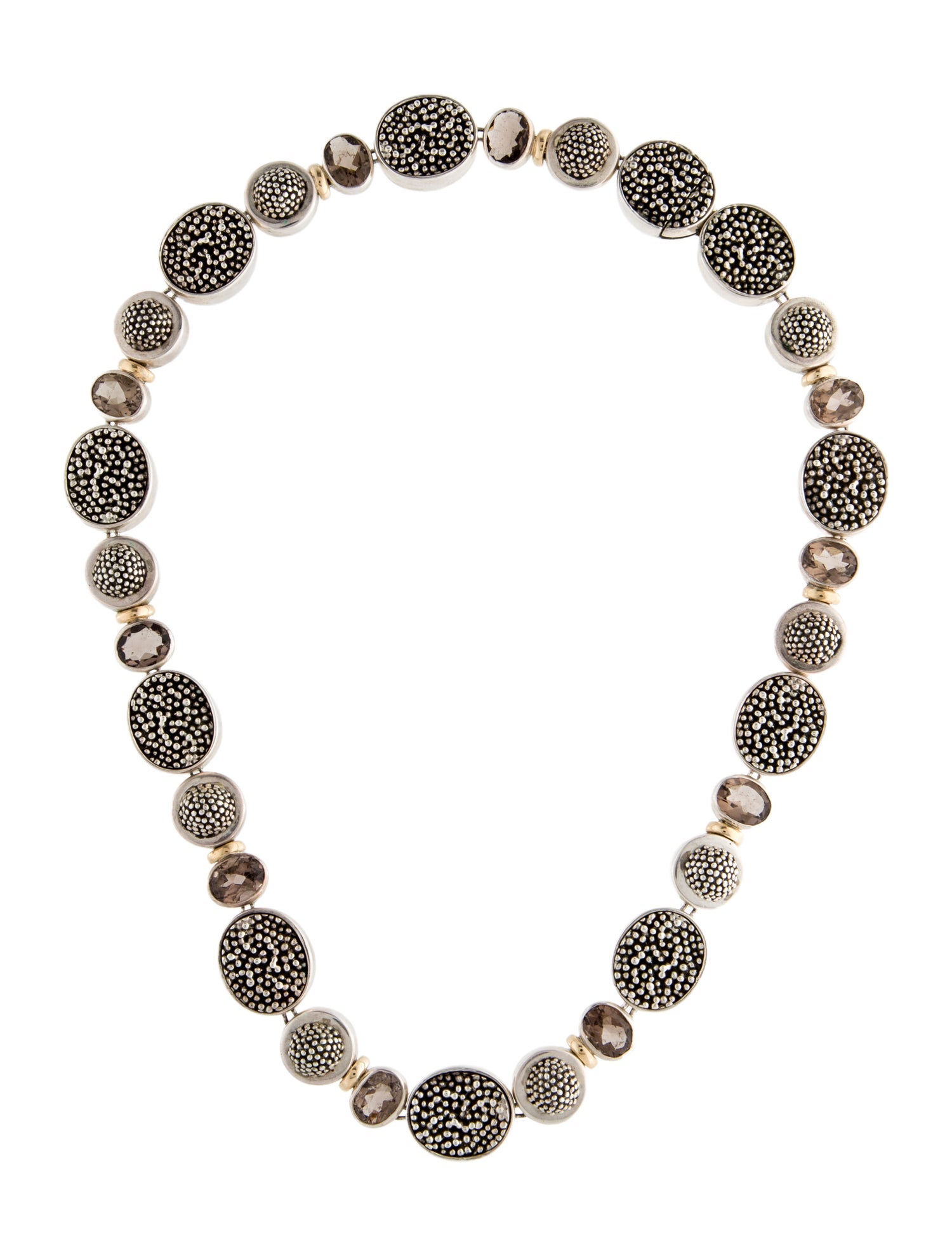 Michael Dawkins Two-Tone Smoky Quartz Dot Collar Necklace