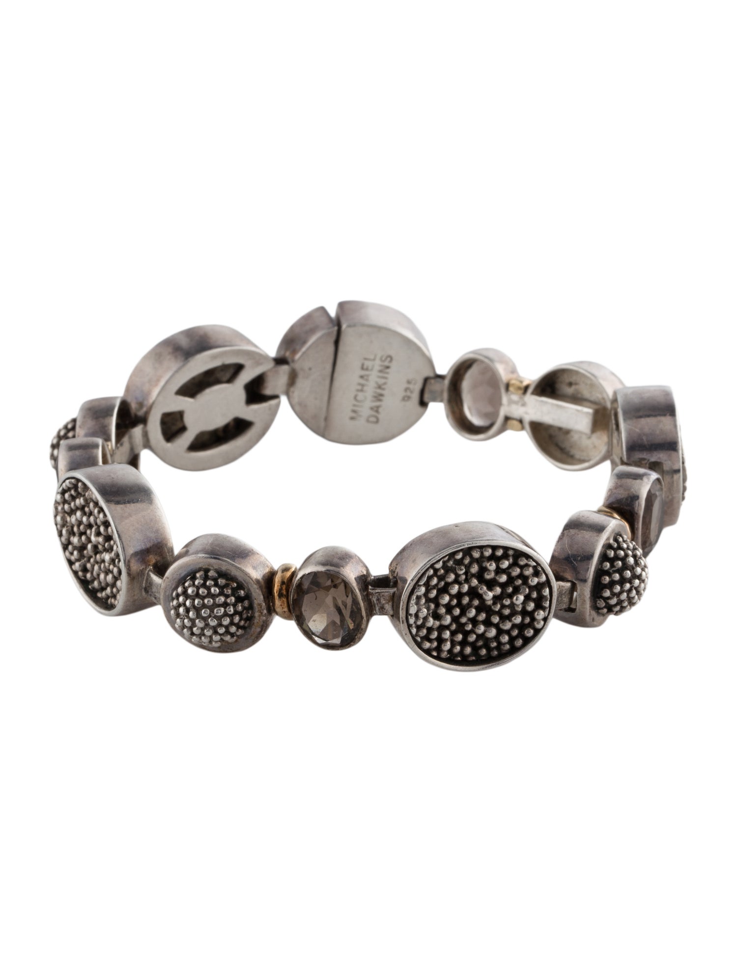 Michael Dawkins Two-Tone Textured Station Bracelet
