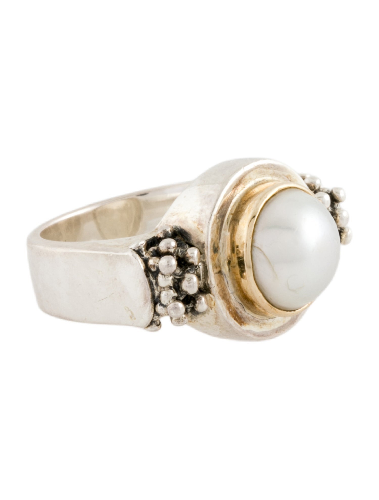 Michael Dawkins Faux Pearl Band Ring