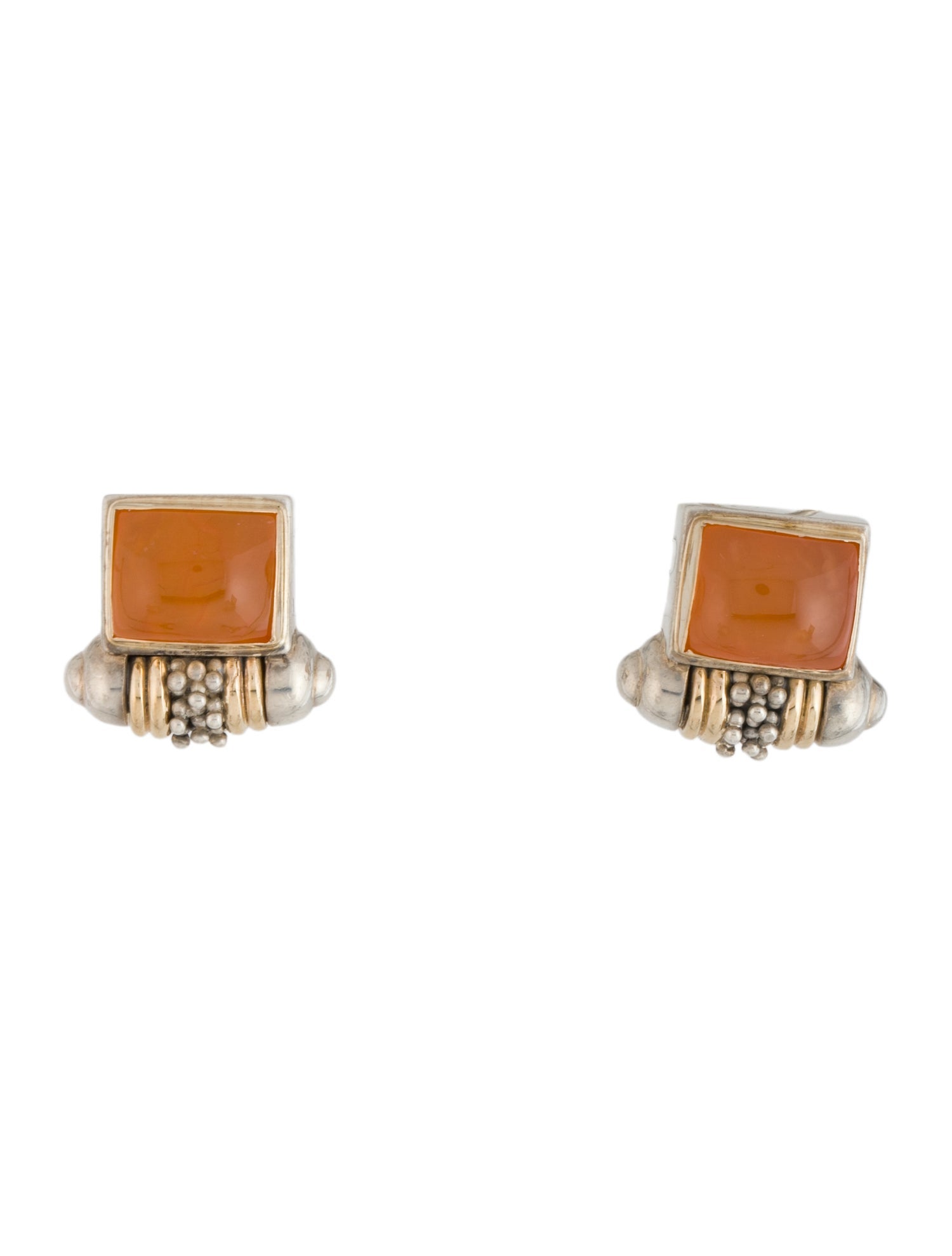 Michael Dawkins Two-Tone Carnelian Earclips