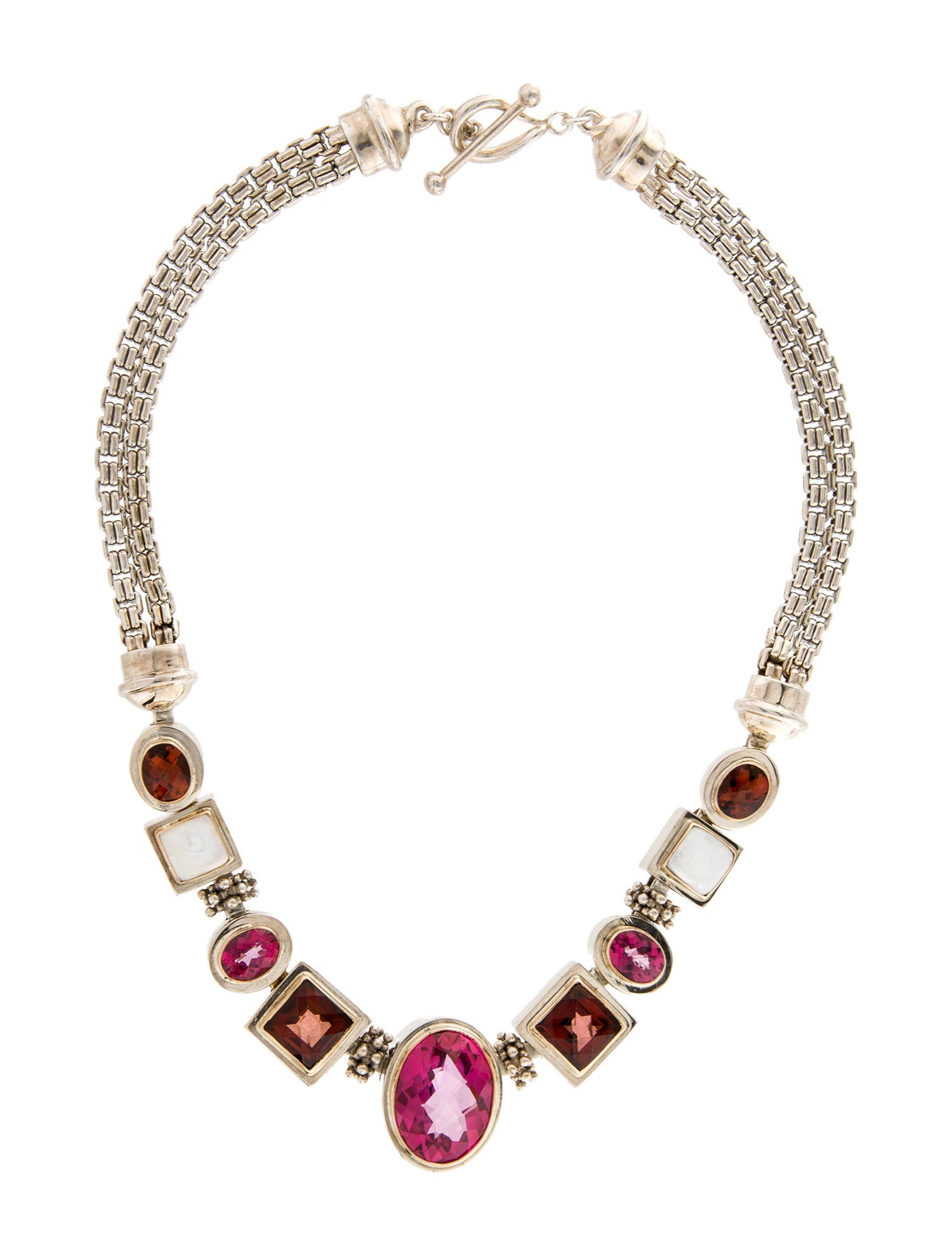 Michael Dawkins Mother of Pearl & Coated Topaz Collar Necklace