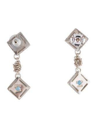 Michael Dawkins Topaz & Chalcedony Drop Earrings