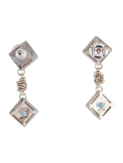 Michael Dawkins Topaz & Chalcedony Drop Earrings