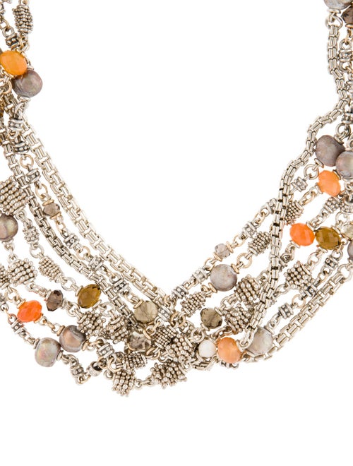 Michael Dawkins Pearl, Carnelian & Smoky Quartz Multistrand Necklace