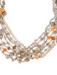 Michael Dawkins Pearl, Carnelian & Smoky Quartz Multistrand Necklace