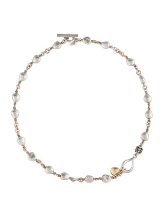 Michael Dawkins Two-Tone Hammered Bead Collar Necklace