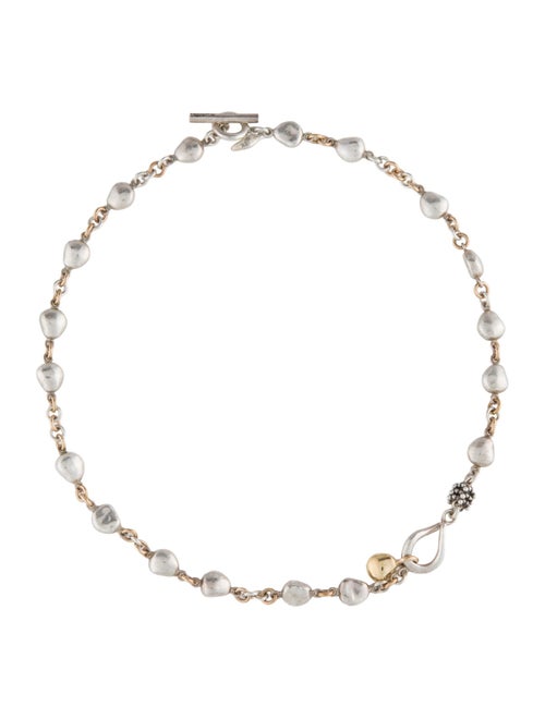 Michael Dawkins Two-Tone Hammered Bead Collar Necklace