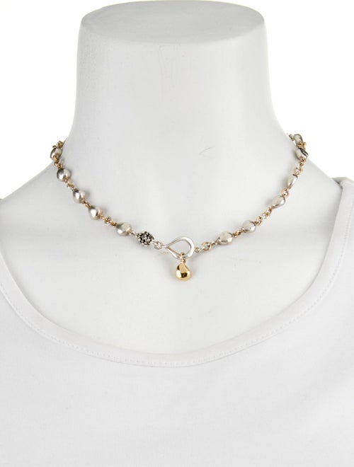 Michael Dawkins Two-Tone Hammered Bead Collar Necklace