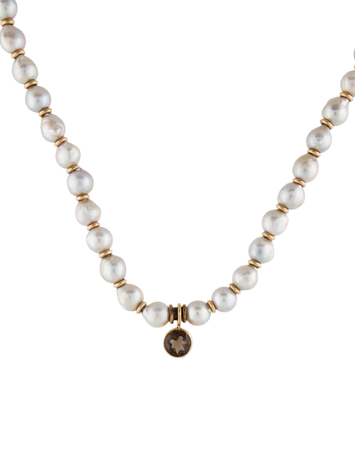 Michael Dawkins Pearl & Smoky Quartz Collar Necklace
