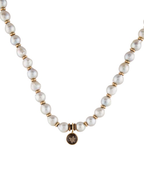 Michael Dawkins Pearl & Smoky Quartz Collar Necklace