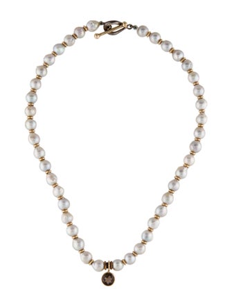 Michael Dawkins Pearl & Smoky Quartz Collar Necklace