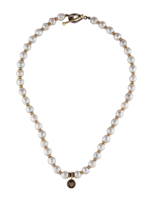 Michael Dawkins Pearl & Smoky Quartz Collar Necklace