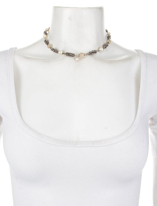 Michael Dawkins Pearl & Rutilated Quartz Chain Necklace