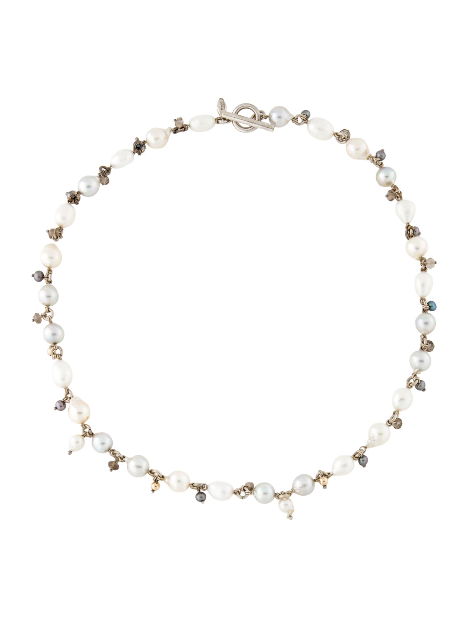 Michael Dawkins Pearl & Smoky Quartz Collar Necklace