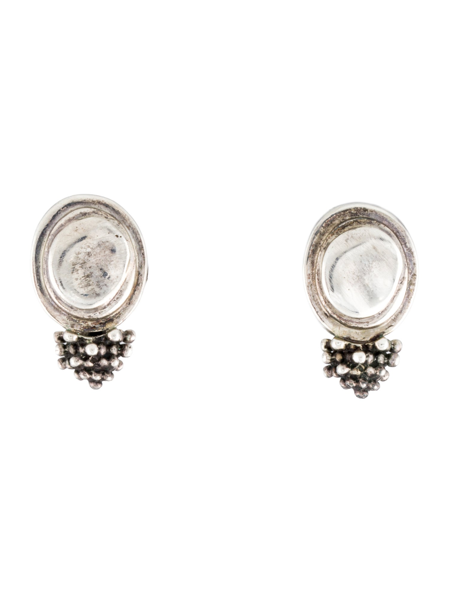 Michael Dawkins Oval & Textured Stud Earrings