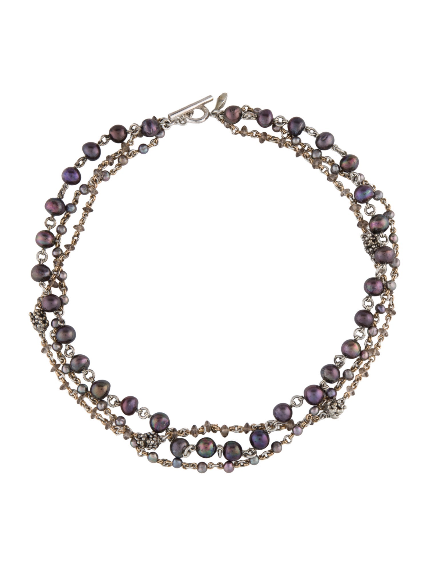 Michael Dawkins Pearl & Smoky Quartz Multistrand Necklace