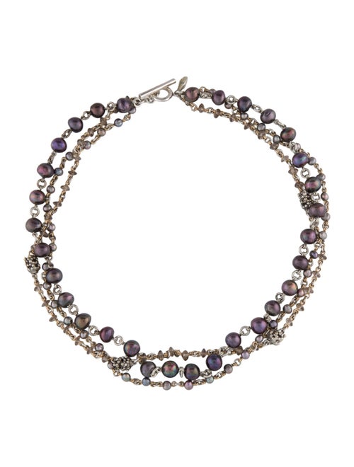 Michael Dawkins Pearl & Smoky Quartz Multistrand Necklace