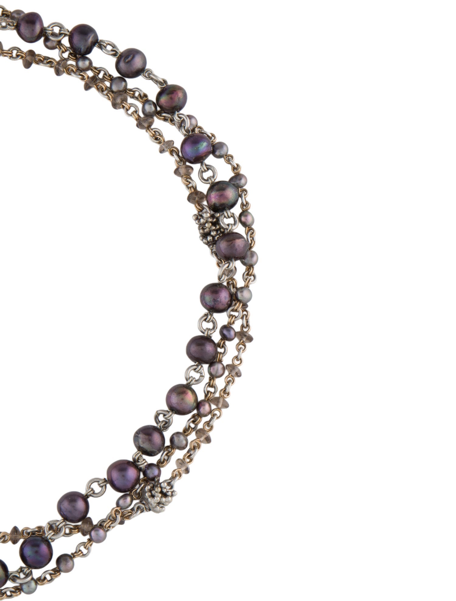 Michael Dawkins Pearl & Smoky Quartz Multistrand Necklace