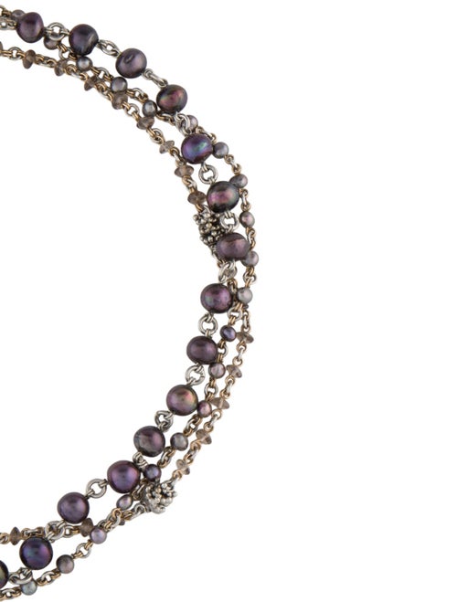 Michael Dawkins Pearl & Smoky Quartz Multistrand Necklace